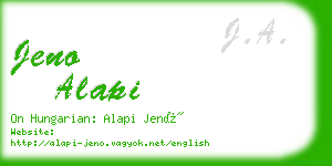 jeno alapi business card